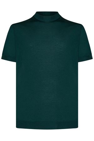 T-shirt in maglia di lana merino extra fine verde LOW BRAND | L1MFW24256684V044